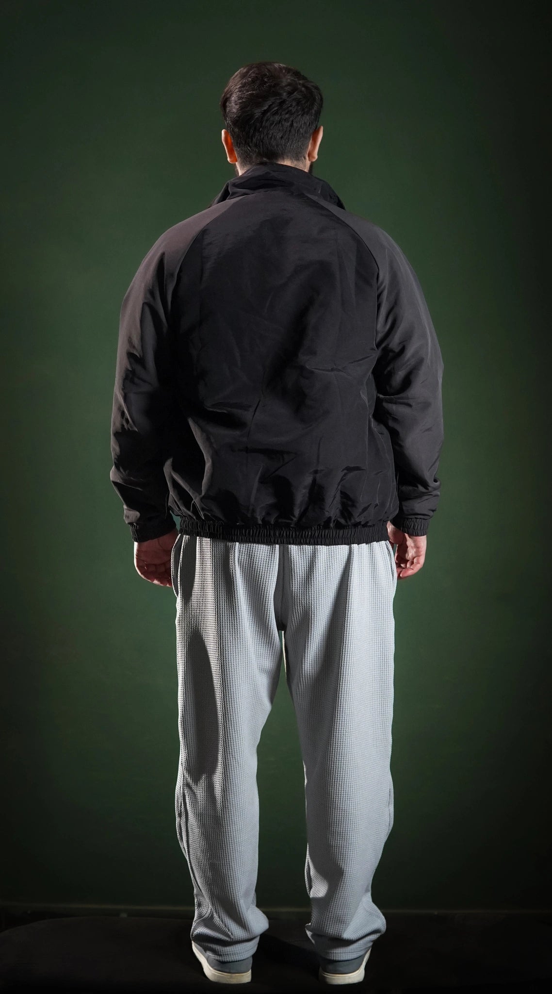 Men’s windbreaker jacket  Dark Grey back view Comfortable for daily wear