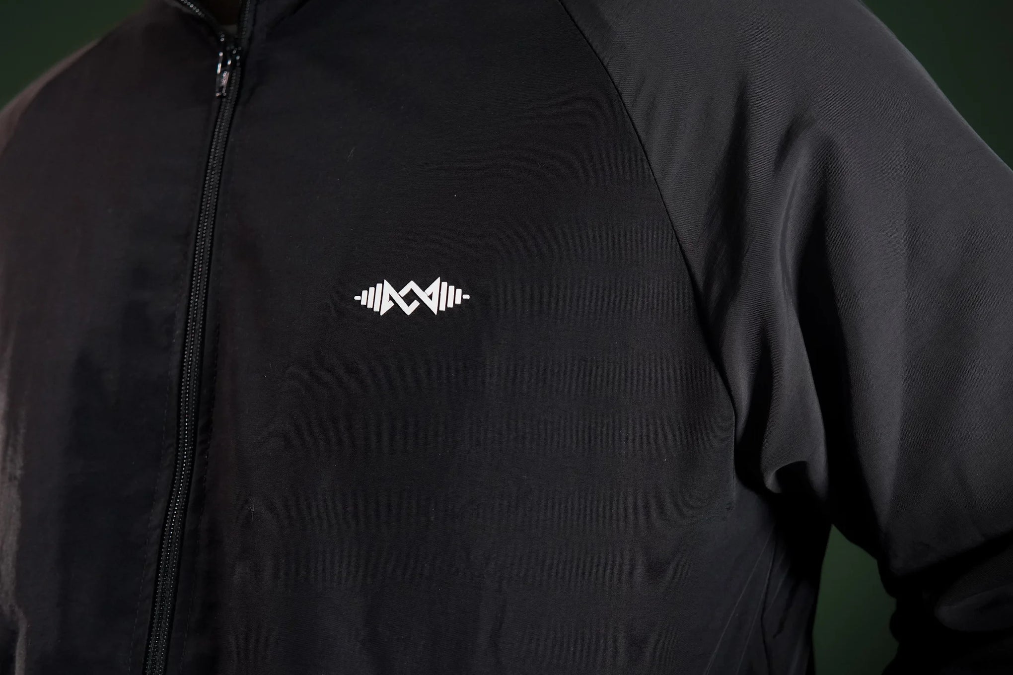 Men’s windbreaker jacket  Dark Grey close-up showing fabric quality