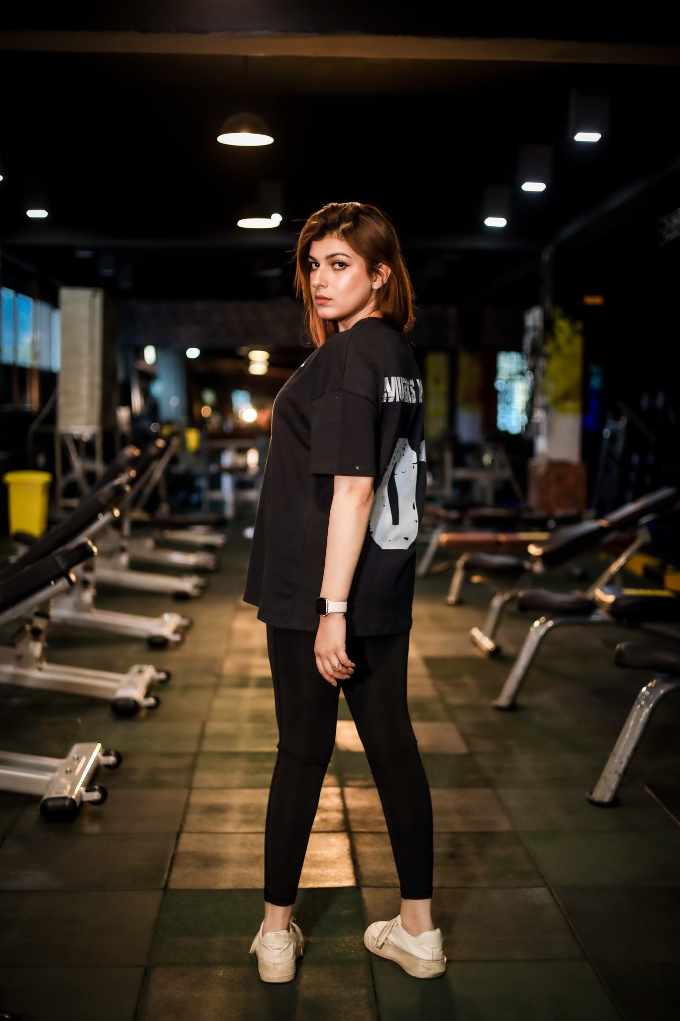 Side view of Murks wear 01 Drop Shoulder T-shirt, offering a relaxed fit with a modern drop shoulder design perfect for women and men