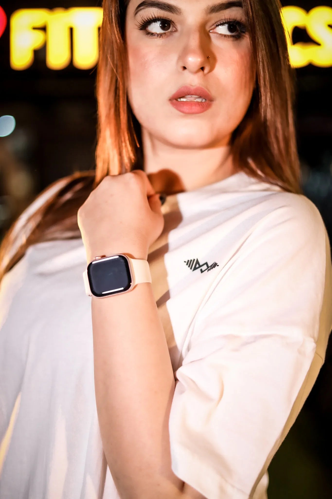 Close-up of women drpping logo  shirt, soft and breathable material